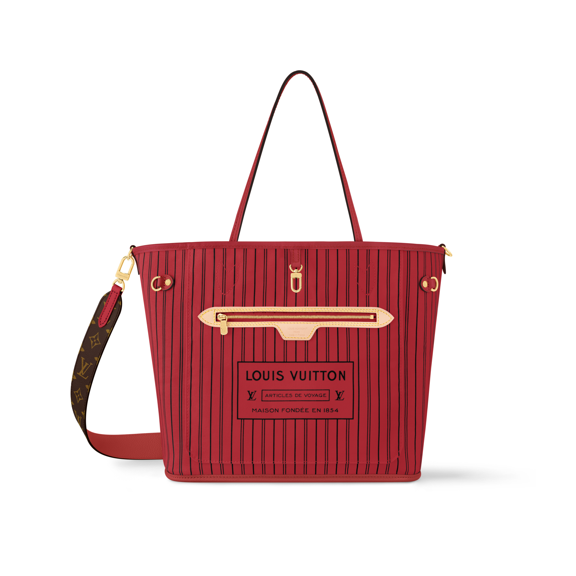 LOUIS VUITTON NEVERFULL ポーチ　RED Neverfull Bandoulière Inside Out MM Monogram - Women Bags